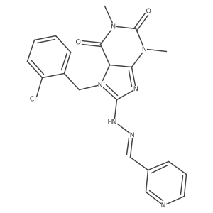 7-[(2-chlorophenyl)methyl]-1,3-dimethyl-8-[(2E)-2-(pyridin-3-ylmethylidene)hydrazinyl]-5H-purin-7-ium-2,6-dione结构式