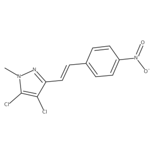 1h-Pyrazole,4,5-dichloro-1-methyl-3-[2-(4-nitrophenyl)ethenyl]- Structure