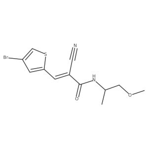 (Z)-3-(4-Bromothiophen-2-yl)-2-cyano-N-(1-methoxypropan-2-yl)prop-2-enamide结构式