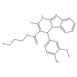 2-Methoxyethyl 4-(4-hydroxy-3-methoxyphenyl)-2-methyl-1,4-dihydropyrimido[1,2-a]benzimidazole-3-carboxylate Structure