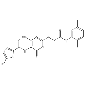 N-(4-amino-2-((2-((2,5-dimethylphenyl)amino)-2-oxoethyl)thio)-6-oxo-1,6-dihydropyrimidin-5-yl)-5-bromofuran-2-carboxamide Structure