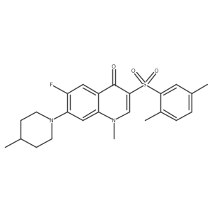 3-((2,5-dimethylphenyl)sulfonyl)-6-fluoro-1-methyl-7-(4-methylpiperidin-1-yl)quinolin-4(1H)-one Structure