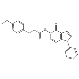 3-(4-methoxyphenyl)-N-{4-oxo-1-phenyl-1H,4H,5H-pyrazolo[3,4-d]pyrimidin-5-yl}propanamide结构式