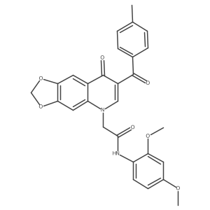 N-(2,4-dimethoxyphenyl)-2-(7-(4-methylbenzoyl)-8-oxo-[1,3]dioxolo[4,5-g]quinolin-5(8H)-yl)acetamide结构式