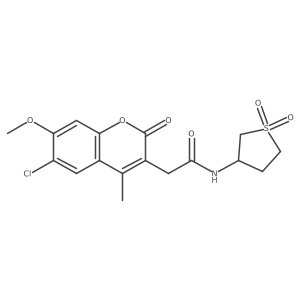 2-(6-chloro-7-methoxy-4-methyl-2-oxo-2H-chromen-3-yl)-N-(1,1-dioxidotetrahydro-3-thienyl)acetamide结构式