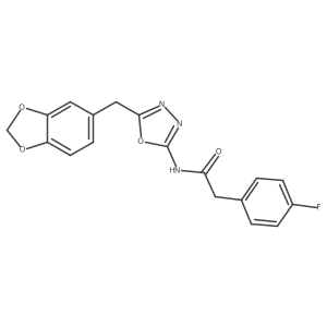 N-(5-(benzo[d][1,3]dioxol-5-ylmethyl)-1,3,4-oxadiazol-2-yl)-2-(4-fluorophenyl)acetamide Structure