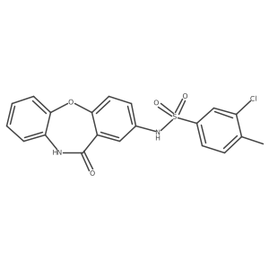 3-chloro-4-methyl-N-(11-oxo-10,11-dihydrodibenzo[b,f][1,4]oxazepin-2-yl)benzenesulfonamide结构式