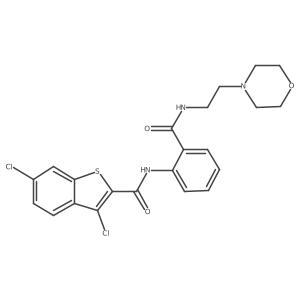 3,6-dichloro-N-(2-{[2-(morpholin-4-yl)ethyl]carbamoyl}phenyl)-1-benzothiophene-2-carboxamide结构式