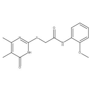2-((4,5-dimethyl-6-oxo-1,6-dihydropyrimidin-2-yl)thio)-N-(2-methoxyphenyl)acetamide结构式