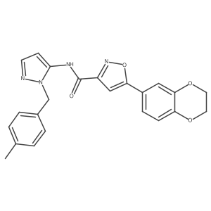 5-(2,3-dihydro-1,4-benzodioxin-6-yl)-N-[1-(4-methylbenzyl)-1H-pyrazol-5-yl]isoxazole-3-carboxamide Structure