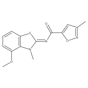 (E)-N-(4-methoxy-3-methylbenzo[d]thiazol-2(3H)-ylidene)-3-methylisoxazole-5-carboxamide结构式