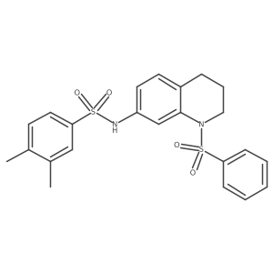 3,4-dimethyl-N-(1-(phenylsulfonyl)-1,2,3,4-tetrahydroquinolin-7-yl)benzenesulfonamide结构式