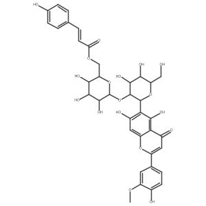 5,7-Dihydroxy-2-(4-hydroxy-3-methoxyphenyl)-6-[2-O-[6-O-[3-(4-hydroxyphenyl)-1-oxo-2-propen-1-yl]-I(2)-D-glucopyranosyl]-I(2)-D-glucopyranosyl]-4H-1-benzopyran-4-one结构式