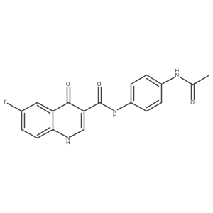 N-[4-(acetylamino)phenyl]-6-fluoro-4-hydroxyquinoline-3-carboxamide结构式