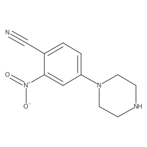 2-Nitro-4-(piperazin-1-yl)benzonitrile Structure