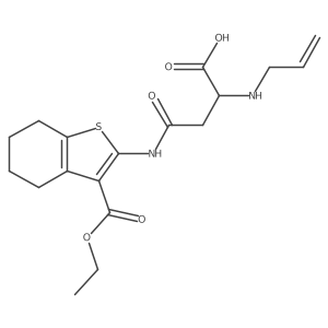 2-(Allylamino)-4-((3-(ethoxycarbonyl)-4,5,6,7-tetrahydrobenzo[b]thiophen-2-yl)amino)-4-oxobutanoic acid结构式