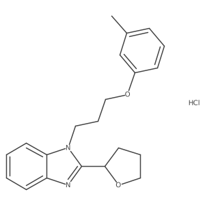 2-(tetrahydrofuran-2-yl)-1-(3-(m-tolyloxy)propyl)-1H-benzo[d]imidazole hydrochloride Structure