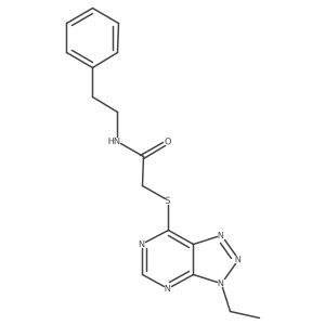 2-((3-ethyl-3H-[1,2,3]triazolo[4,5-d]pyrimidin-7-yl)thio)-N-phenethylacetamide Structure