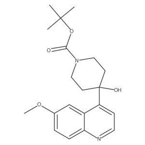 4-Hydroxy-4-(6-methoxy-quinolin-4-yl)-piperidine-1-carboxylic acid tert-butyl ester Structure
