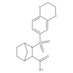 2-(2,3-Dihydro-1,4-benzodioxine-6-sulfonyl)-2-azabicyclo[2.2.1]heptane-3-carboxylic acid结构式