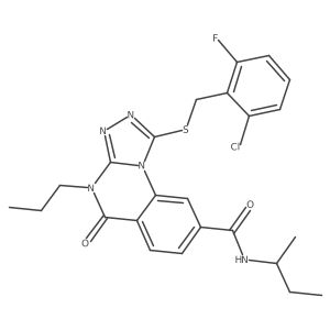 N-(sec-butyl)-1-((2-chloro-6-fluorobenzyl)thio)-5-oxo-4-propyl-4,5-dihydro-[1,2,4]triazolo[4,3-a]quinazoline-8-carboxamide Structure