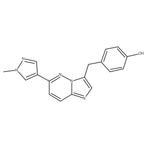4-[6-(1-Methyl-1H-pyrazol-4-yl)-imidazo[1,2-b]pyridazin-3-ylmethyl]-phenol结构式
