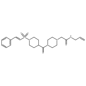 2-{4-[1-(2-Phenylethenesulfonyl)piperidine-4-carbonyl]piperazin-1-yl}-n-(prop-2-en-1-yl)acetamide Structure