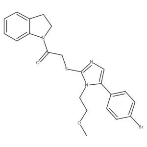2-((5-(4-bromophenyl)-1-(2-methoxyethyl)-1H-imidazol-2-yl)thio)-1-(indolin-1-yl)ethanone Structure