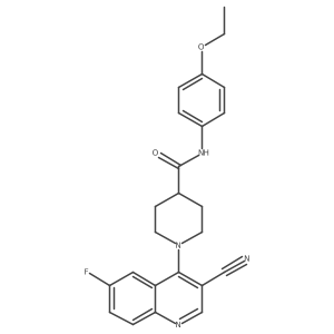 1-(3-cyano-6-fluoroquinolin-4-yl)-N-(4-ethoxyphenyl)piperidine-4-carboxamide结构式