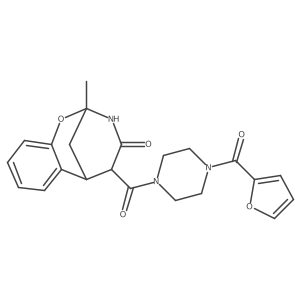 5-(4-(furan-2-carbonyl)piperazine-1-carbonyl)-2-methyl-5,6-dihydro-2H-2,6-methanobenzo[g][1,3]oxazocin-4(3H)-one Structure