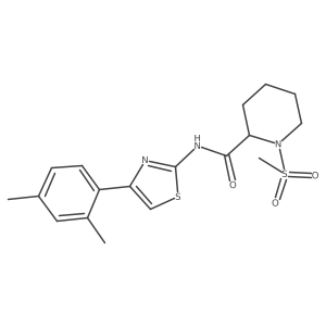 N-(4-(2,4-dimethylphenyl)thiazol-2-yl)-1-(methylsulfonyl)piperidine-2-carboxamide Structure