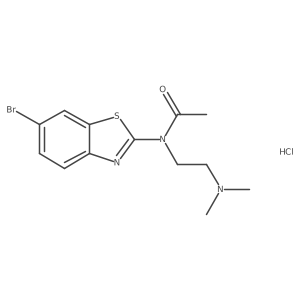 N-(6-bromobenzo[d]thiazol-2-yl)-N-(2-(dimethylamino)ethyl)acetamide hydrochloride Structure