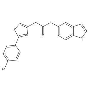 2-[2-(4-chlorophenyl)-1,3-thiazol-4-yl]-N-(1H-indol-5-yl)acetamide结构式