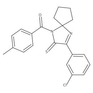 3-(3-Chlorophenyl)-1-(4-methylbenzoyl)-1,4-diazaspiro[4.4]non-3-ene-2-thione Structure