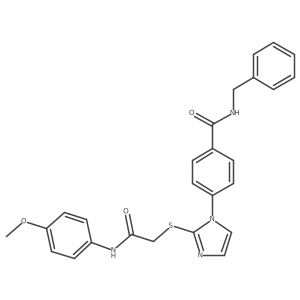 N-benzyl-4-(2-((2-((4-methoxyphenyl)amino)-2-oxoethyl)thio)-1H-imidazol-1-yl)benzamide结构式