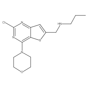 N-[(2-chloro-4-morpholin-4-ylthieno[3,2-d]pyrimidin-6-yl)methyl]propan-1-amine结构式