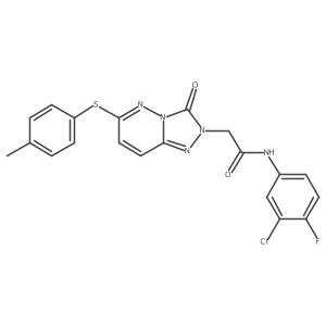 N-(3-chloro-4-fluorophenyl)-2-(3-oxo-6-(p-tolylthio)-[1,2,4]triazolo[4,3-b]pyridazin-2(3H)-yl)acetamide结构式