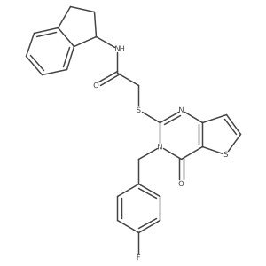 N-(2,3-dihydro-1H-inden-1-yl)-2-({3-[(4-fluorophenyl)methyl]-4-oxo-3H,4H-thieno[3,2-d]pyrimidin-2-yl}sulfanyl)acetamide Structure