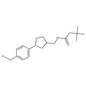 tert-butyl N-[[1-[4-(hydroxymethyl)phenyl]pyrrolidin-3-yl]methyl]carbamate结构式