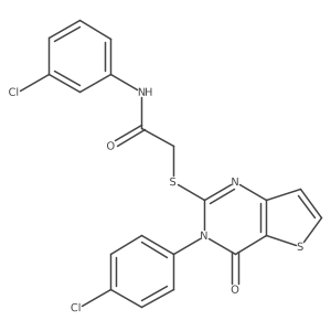 N-(3-chlorophenyl)-2-{[3-(4-chlorophenyl)-4-oxo-3H,4H-thieno[3,2-d]pyrimidin-2-yl]sulfanyl}acetamide Structure