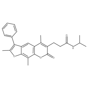 N~1~-isopropyl-3-(2,5,9-trimethyl-7-oxo-3-phenyl-7H-furo[3,2-g]chromen-6-yl)propanamide Structure