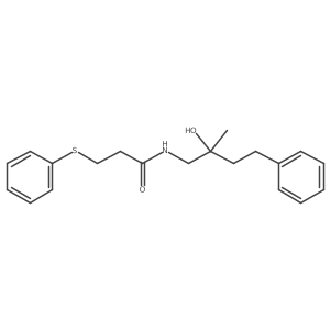 N-(2-hydroxy-2-methyl-4-phenylbutyl)-3-(phenylthio)propanamide结构式