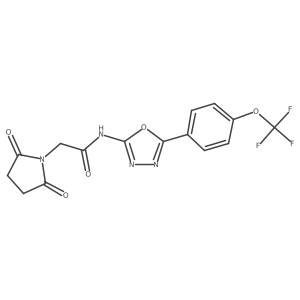 2-(2,5-dioxopyrrolidin-1-yl)-N-(5-(4-(trifluoromethoxy)phenyl)-1,3,4-oxadiazol-2-yl)acetamide Structure