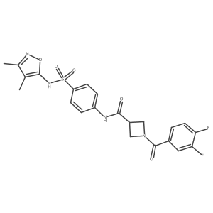 1-(3,4-difluorobenzoyl)-N-(4-(N-(3,4-dimethylisoxazol-5-yl)sulfamoyl)phenyl)azetidine-3-carboxamide结构式