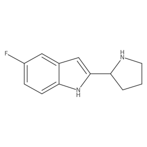 5-fluoro-2-(pyrrolidin-2-yl)-1H-indole结构式