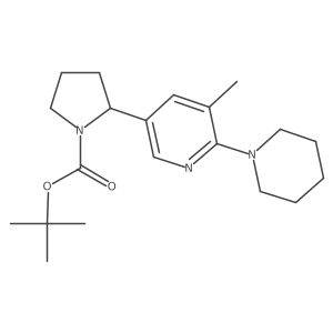 tert-butyl 2-[5-methyl-6-(1-piperidyl)-3-pyridyl]pyrrolidine-1-carboxylate结构式