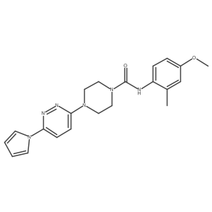 4-(6-(1H-pyrrol-1-yl)pyridazin-3-yl)-N-(4-methoxy-2-methylphenyl)piperazine-1-carboxamide结构式