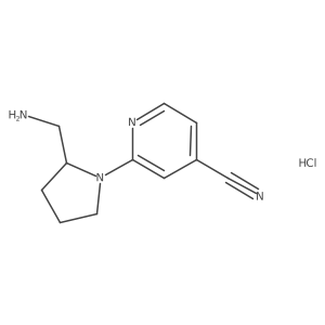 2-(2-(Aminomethyl)pyrrolidin-1-yl)isonicotinonitrile hydrochloride Structure