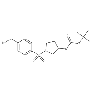 Tert-butyl (1-((4-(bromomethyl)phenyl)sulfonyl)pyrrolidin-3-yl)carbamate结构式