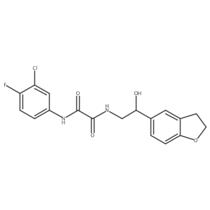 N1-(3-chloro-4-fluorophenyl)-N2-(2-(2,3-dihydrobenzofuran-5-yl)-2-hydroxyethyl)oxalamide结构式